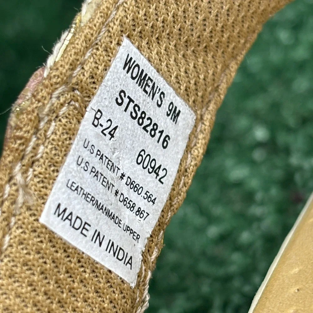 NEW Sperry‎ Parrotfish Braided Thong Leather Beach Flip Flop Tan Gold Womens 9 M
